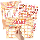 OSNIE Boho Potty Training Chart for Toddlers Girls - Kids Potty Reward Chart with Stickers Hippie Groovy Blank Training Step Instructions Poster Behavior Chart on Wall for Toilet Bathroom Classroom