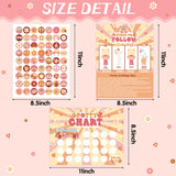 OSNIE Boho Potty Training Chart for Toddlers Girls - Kids Potty Reward Chart with Stickers Hippie Groovy Blank Training Step Instructions Poster Behavior Chart on Wall for Toilet Bathroom Classroom