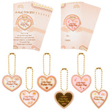 OSNIE 24 Sets Pocket Hug Keepsake with Little Heart Acrylic Token Keychain Greeting Poem Cards Boho Rainbow Style A Hug for You Long Distance Graduation Relationship Gifts for Friends Colleagues Family