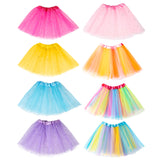 OSNIE 8Pcs Ballet Tutu Skirts for Toddler Girls 2-3Layers Multicolor Princess Pretend Dress Up Accessories Princess Party Supplies Girl's Birthday Outfit Halloween Christmas Costume Photo Shoot Prop