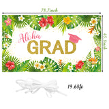 OSNIE Tropical Aloha Graduation Party Backdrop Summer Hawaiian Luau Congrats Grad Class of 2022 Bachelor Cap Photography Background Banner College Prom Graduation Party Decoration Supplies Photo Props
