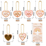 OSNIE 24 Sets Pocket Hug Keepsake with Little Heart Acrylic Token Keychain Greeting Poem Cards Boho Rainbow Style A Hug for You Long Distance Graduation Relationship Gifts for Friends Colleagues Family