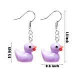 OSNIE 5 Pairs of Cute Duck Dangle Drop Earrings, Funny Resin Little Duckie Pendant Earrings, Indie Aesthetic Creative Personalized Earrings Jewelry Gifts for Women Girls (Multicolored)