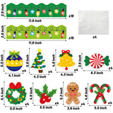 OSNIE 72Pcs Christmas Cutouts Bulletin Board Decoration Xmas Tree Peppermint Candies Ginger Man Christmas Light Bulb Border Trim Bulletin Cardboard for Winter Classroom School Chalkboard Wall Décor