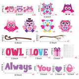 OSNIE 84Pcs Valentines Day Cutouts Mix Owl Heart Pattern Bulletin Board Decoration Set Owl Always Love You Chalkboard Borders & Trimmers Cardboard for Kids Spring Classroom School Home Door Wall Decor