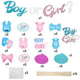 OSNIE 42 Packs of Gender Reveal Party Decorations Kit Blue and Pink Hanging Swirls Boy or Girl Banner Cake Topper Centerpieces Sticks for Baby Shower Team Boy Team Girl Gender Reveal Party Supplies