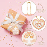 OSNIE 24 Sets Pocket Hug Keepsake with Little Heart Acrylic Token Keychain Greeting Poem Cards Boho Rainbow Style A Hug for You Long Distance Graduation Relationship Gifts for Friends Colleagues Family