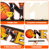 OSNIE Basketball One Letter Sign Wooden Table Centerpieces First 1st Birthday Party Decorations for Baby Boys Girls One Year Old Sports Theme 1st Birthday Milestone Baby Shower Cake Smash Photo Props
