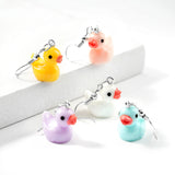 OSNIE 5 Pairs of Cute Duck Dangle Drop Earrings, Funny Resin Little Duckie Pendant Earrings, Indie Aesthetic Creative Personalized Earrings Jewelry Gifts for Women Girls (Multicolored)