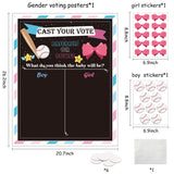 OSNIE Baseball or Bows Gender Reveal Games for Guests Cast Your Vote Poster with Voting Stickers for Boy or Girl He or She Gender Reveal Party Decorations Supplies Baby Gender Announcements Ideas