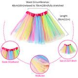 OSNIE 6Pcs Rainbow Ballet Tutu Skirts for Toddler Girls 2-3Layers Multicolor Princess Pretend Dress Up Accessories Princess Party Supplies Birthday Outfit Halloween Christmas Costume Photo Shoot Prop