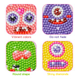 OSNIE 12 Pcs Valentines Day Monster 5D Diamond Painting Stickers Kit Resin Rhinestone DIY Handmade Paint by Numbers Mosaic Stickers Art Crafts for Monster Themed Party Favors for Kids Adult Beginners