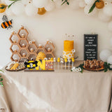 OSNIE Bumble Bee ONE Wooden Letter Sign Table Centerpieces Sweet Bee Party Decor for Baby Boys Girls Summer Honey Bee Theme 1st Birthday Milestone Baby Shower Cake Smash Photo Props for One Year Old