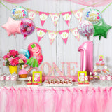 OSNIE Fairy Balloons Party Decorations for 1st Birthday, 8 Pcs Giant Fairy Star Round Shaped Number One Foil Mylar Helium Balloons, Fairy Princess Party Decorations Supplies Baby Shower for Baby Girls