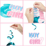 OSNIE 42 Packs of Gender Reveal Party Decorations Kit Blue and Pink Hanging Swirls Boy or Girl Banner Cake Topper Centerpieces Sticks for Baby Shower Team Boy Team Girl Gender Reveal Party Supplies