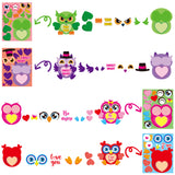 OSNIE 40 Sheets Valentine’s Day Make Your Own Owl Stickers Sheets Mix and Match DIY Make a Face Stickers Valentines Party Favors Supplies Art Craft for Kids School Classroom Party Games Activities