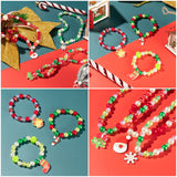 OSNIE Christmas DIY Bead Jewelry Making Kit Santa Claus Snowman Penguin Christmas Trees Reindeer Stocking Snowflake Bell Charm Bead for Kids Bracelets Necklaces Xmas Craft Material Beading Kit 400Pcs+