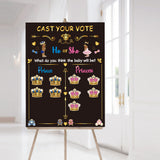 OSNIE African American Baby Gender Reveal Party Games Cast Your Vote Royal Little Prince Princess Gender Reveal Poster with Crown Voting Stickers for Black Boys Girls Baby Shower Party Decor Supplies