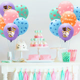 OSNIE 50Pcs Cat Latex Balloons with Ribbons 12 Inch Cartoon Kitten Print Balloons Bouquets Animal Pet Kitty Cat Meow Baby Shower Birthday Party Decorations Supplies Photo Prop for Pets Cat Lover Kids
