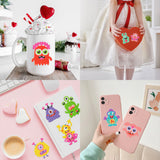 OSNIE 12 Pcs Valentines Day Monster 5D Diamond Painting Stickers Kit Resin Rhinestone DIY Handmade Paint by Numbers Mosaic Stickers Art Crafts for Monster Themed Party Favors for Kids Adult Beginners