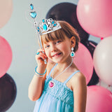 OSNIE 63Pcs Princess Pretend Jewelry Toy Girls Toys Play Set Crowns Wands Necklaces Bracelets Adjustable Rings Earrings Ballet Tutu Skirts Princess Dress Up Birthday Party Favors for Little Girls Kids