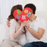 OSNIE 12 Pcs Valentines Day Monster 5D Diamond Painting Stickers Kit Resin Rhinestone DIY Handmade Paint by Numbers Mosaic Stickers Art Crafts for Monster Themed Party Favors for Kids Adult Beginners