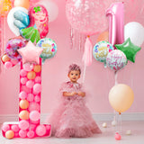 OSNIE Fairy Balloons Party Decorations for 1st Birthday, 8 Pcs Giant Fairy Star Round Shaped Number One Foil Mylar Helium Balloons, Fairy Princess Party Decorations Supplies Baby Shower for Baby Girls