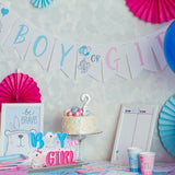 OSNIE Elephant Boy or Girl Centerpiece Blue and Pink Wooden Table Sign Tabletop Gender Reveal Decorations Party Supplies for Unisex He or She Welcome Baby Shower Birthday Pregnancy Announcements Decor