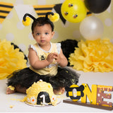 OSNIE Bumble Bee ONE Wooden Letter Sign Table Centerpieces Sweet Bee Party Decor for Baby Boys Girls Summer Honey Bee Theme 1st Birthday Milestone Baby Shower Cake Smash Photo Props for One Year Old