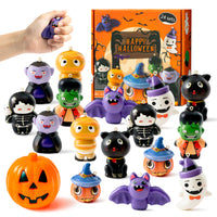 OSNIE 32Pcs Halloween Pumpkin Jars with Squeeze Toys for Kids, Halloween Slow Rising Squishy Stress Relief Soft Toy Trick and Treat Prizes Classroom Rewards School Treasure Party Favors Treat Bag Gift