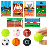OSNIE 24Pcs Valentine's Day Fidget Spinner with Gift Cards - Mini Tennis Basketball Football Spherical Fidget Spinners Sport Toy Set Party Favors for Kids Gifts Exchange Goodie Bag Stocking Stuffers