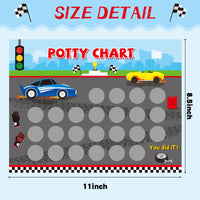 OSNIE Racing Car Potty Training Chart for Toddlers Boys - Potty Reward Chart with Stickers for Kids Race Car Blank Toilet Training Step Instructions Poster Behavior Chart on Wall for Bathroom Home