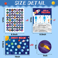 OSNIE Outer Space Potty Training Chart for Toddlers Boys, Potty Rewards with Astronauts Rockets Alien Planets Stickers Solar System Toilet Training Step Instructions Poster Develop Kids Toileting Habit