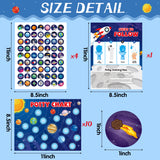 OSNIE Outer Space Potty Training Chart for Toddlers Boys, Potty Rewards with Astronauts Rockets Alien Planets Stickers Solar System Toilet Training Step Instructions Poster Develop Kids Toileting Habit