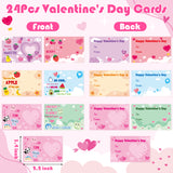 OSNIE 24Pcs Valentine's Day Animals & Fruits Squeeze Toys with Gift Cards for Kids, Mini Kawaii Mochi Squishy Stress Relief Anxiety Toys Sets Party Favors for Child Classroom Gift Exchange School Prizes