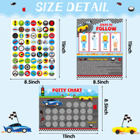 OSNIE Racing Car Potty Training Chart for Toddlers Boys - Potty Reward Chart with Stickers for Kids Race Car Blank Toilet Training Step Instructions Poster Behavior Chart on Wall for Bathroom Home