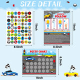 OSNIE Racing Car Potty Training Chart for Toddlers Boys - Potty Reward Chart with Stickers for Kids Race Car Blank Toilet Training Step Instructions Poster Behavior Chart on Wall for Bathroom Home
