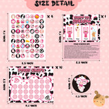 OSNIE Pink Cow Potty Training Chart for Toddlers - Potty Chart Reward with Stickers for Kids Girls Blank Cow Print Moo Toilet Training Step Instructions Poster Behavior Chart on Wall for Bathroom Home