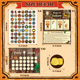 OSNIE Western Cowboy Potty Training Chart for Toddlers - Kids Potty Reward Chart with Stickers Wild Cowgirl Visual Training Step Instructions Poster Behavior Chart on Wall for Toilet Bathroom Home