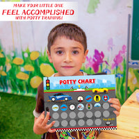 OSNIE Racing Car Potty Training Chart for Toddlers Boys - Potty Reward Chart with Stickers for Kids Race Car Blank Toilet Training Step Instructions Poster Behavior Chart on Wall for Bathroom Home