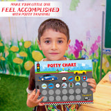 OSNIE Racing Car Potty Training Chart for Toddlers Boys - Potty Reward Chart with Stickers for Kids Race Car Blank Toilet Training Step Instructions Poster Behavior Chart on Wall for Bathroom Home