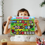 OSNIE Race Car Potty Training Chart for Toddlers Boys, Racing Potty Reward with Stickers Positive Behavior Toilet Training Step Instructions Poster Develop Kids Toileting Habit for School or Family Using