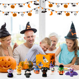 OSNIE Halloween Party Favors Squeeze Toys - 24Pcs Cute Slow Rising Squishes Toys with Treasure Box Prizes Pumpkin Ghost Bat Stress Relievers Trick or Treat Gift for Kids Classroom School Rewards Game
