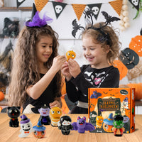 OSNIE 32Pcs Halloween Pumpkin Jars with Squeeze Toys for Kids, Halloween Slow Rising Squishy Stress Relief Soft Toy Trick and Treat Prizes Classroom Rewards School Treasure Party Favors Treat Bag Gift