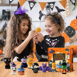 OSNIE 32Pcs Halloween Pumpkin Jars with Squeeze Toys for Kids, Halloween Slow Rising Squishy Stress Relief Soft Toy Trick and Treat Prizes Classroom Rewards School Treasure Party Favors Treat Bag Gift