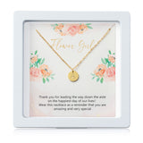 OSNIE Flower Girl Round Alphabet Pendant Necklace - 18K Gold Plated Tiny Capital Initial Letter Engraved Choker Wedding Day Thank You for Being My Flower Girl Proposal Dainty Jewelry Gift from Bride