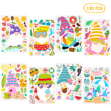 OSNIE 130Pcs Summer Gnome Window Clings for Glass Windows Watermelon Pineapple Ice Cream Sunglasses Hello Summer Stickers Decals for Hawaiian Luau Aloha Kids School Party Decoration Supplies, 8 Sheets