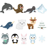 OSNIE 78Pcs Polar Animals Cutouts Winter Bulletin Board Decor Arctic Animals Polar Bear Snowy Owl Reindeer Cutting Paper Home Preschool Classroom Decoration Educational Cut-Outs for Kids Toddlers