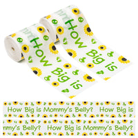 OSNIE 2 Rolls Sunflower Tummy Measuring Tape Measure Pregnant Belly Game How Big is Mommy’s Belly Measure Tape for Sunflower Theme Baby Shower Gender Reveal Party Supplies, 2 Inches x 150 Feet