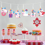 OSNIE 30 Packs Valentine’s Day Unicorn Make a Face Stickers Ornament Craft Kit for Kids Mix and Match DIY Make Your Own Unicorn Dessert Ornament Hanging Decoration Classroom Game Handcraft Supplies